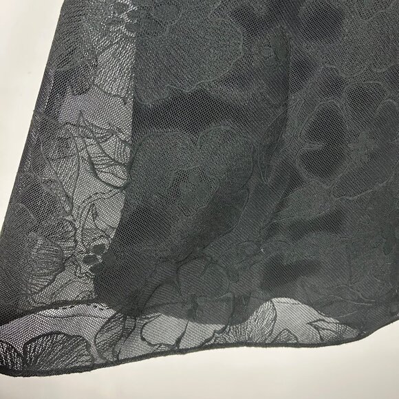 Rickie Freeman Teri Jon Black Floral Mesh Overlay Maxi Skirt Size 10 Women's - Picture 3 of 5